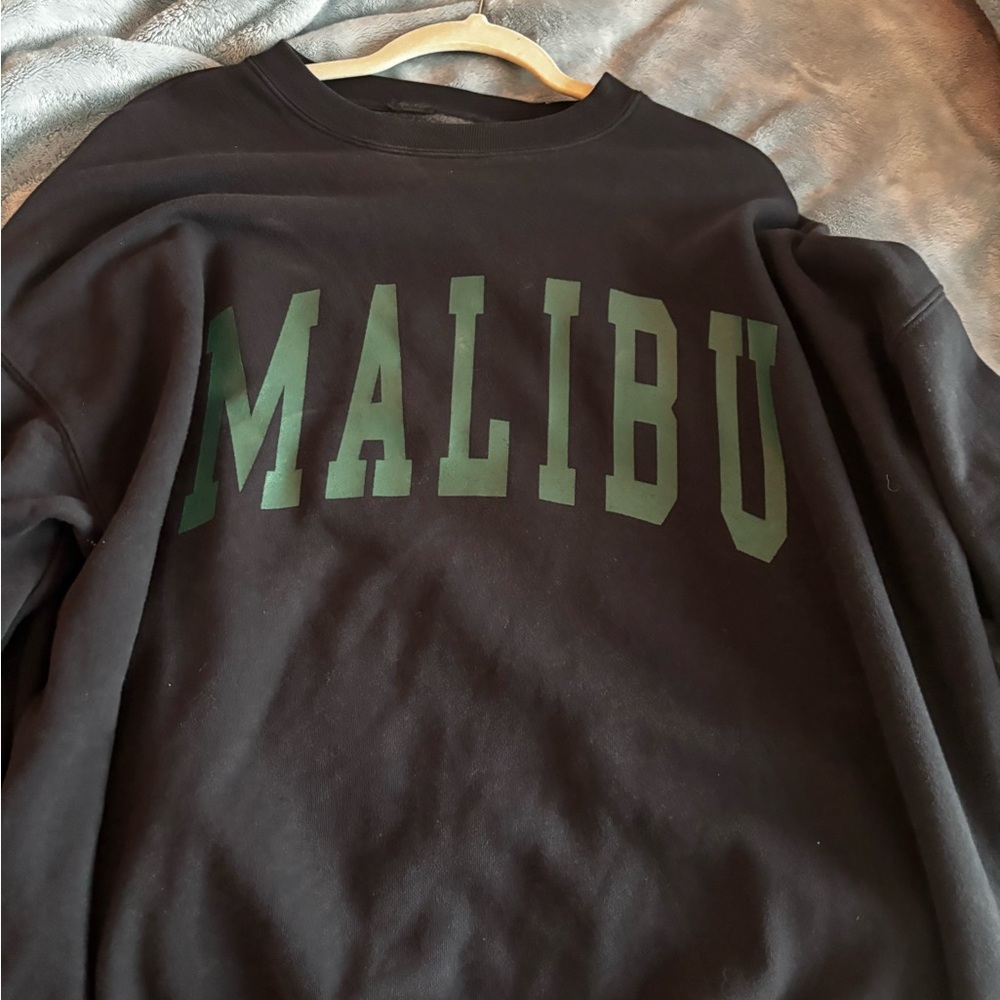 Brandy Melville Black and Green Malibu Sweatshirt